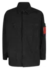 44 Label Group Multipocketed Denim Jacket With Snap Buttons In Black