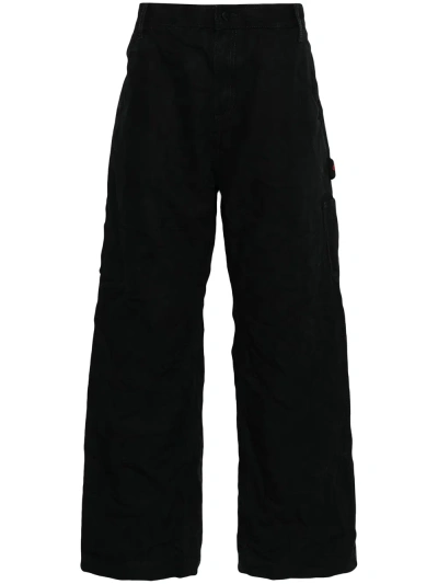 44 Label Group Hangover Canvas Carpenter Trousers In Black