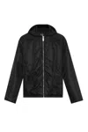 44 Label Group Zip-up Hooded Jacket In Black