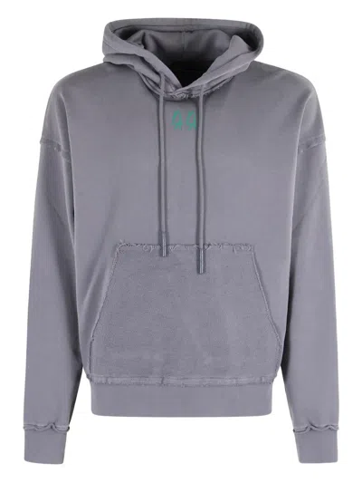 44 Label Group Hooded Logo Sweatshirt In Gray