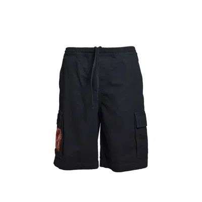 44 LABEL GROUP ID CARGO BERMUDA SHORTS IN BLACK COTTON