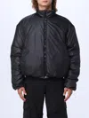 44 Label Group Cropped Bomber Jacket With Tonal Logo Print In Black