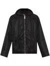 44 Label Group Zip-up Hooded Jacket In Black+darkened Black Matte