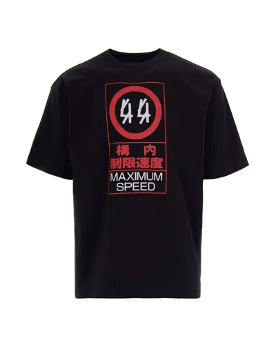 44 Label Group Japanese Signage-inspired Graphic T-shirt In Black
