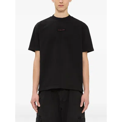 44 Label Group Black Graphic Print Crew Neck Cotton T-shirt In Multi