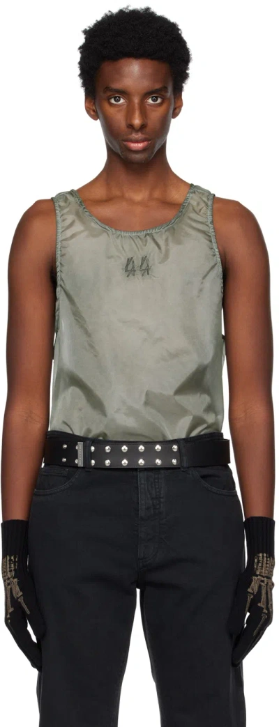 44 Label Group Khaki Sheer Tank Top In 202 Olive