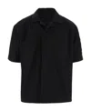 44 Label Group Lapel Short-sleeved Shirt In Black
