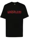 44 Label Group Black T-shirt With Print On The Front And Maxi Logo On The Back In Cotton Man In Black