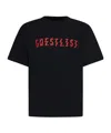 44 Label Group Black T-shirt With Print On The Front And Maxi Logo On The Back In Cotton Man In Black