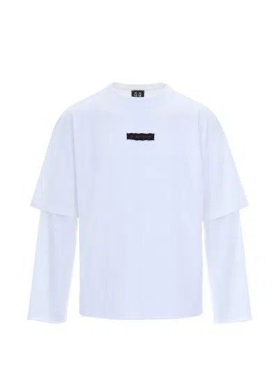 44 Label Group Layered-sleeve Logo-patch T-shirt In White