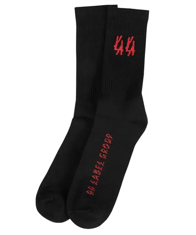 44 Label Group Logo Cotton Blend Socks In Black