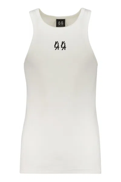 44 Label Group Logo Cotton Tank Top In White