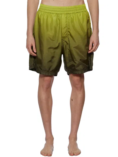 44 Label Group Logo Degrade' Bermuda In Green