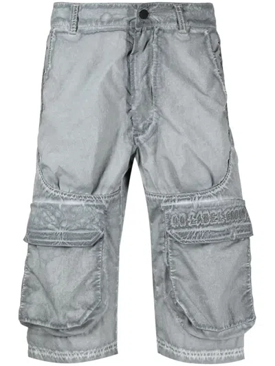 44 Label Group Logo-embroidered Cargo Shorts In Grey