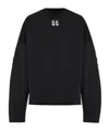 44 Label Group Logo-embroidered Frayed-edge Sweater In Black