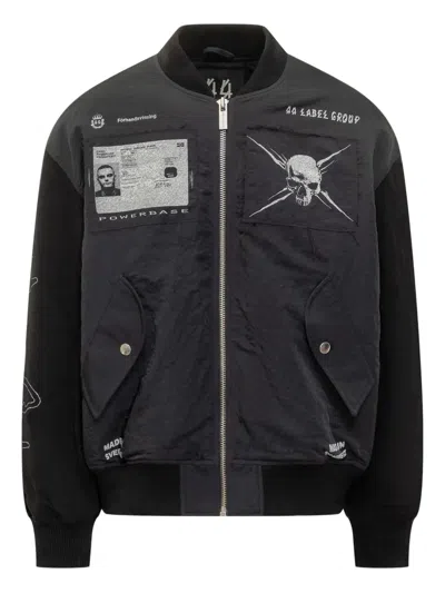 44 LABEL GROUP LOGO-MOTIF BOMBER JACKET