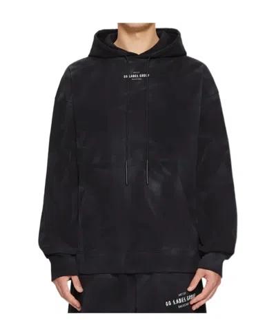44 Label Group Logo-print Faded-effect Hoodie In Black
