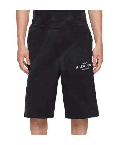 44 Label Group Logo-print Faded-effect Shorts In Black