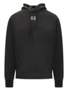 44 Label Group Relaxed Fit Black Cotton Hoodie With Bold Graphic Print In Black