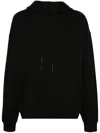 44 Label Group Black Hoodie With Tonal Logo Embroidery In Cotton In Schwarz