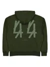 44 Label Group Logo-print Kangaroo-pocket Hoodie In Green