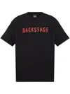 44 Label Group Black T-shirt With Print On The Front And Maxi Logo On The Back In Black