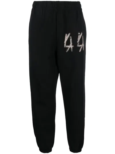 44 Label Group Logo-print Track Pants In Schwarz