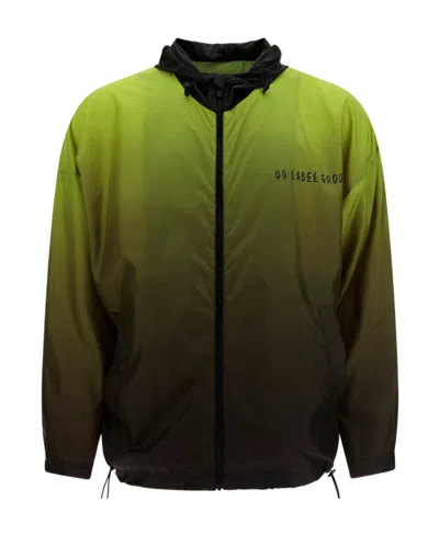 44 Label Group Logo-print Zip-up Hooded Jacket In Black