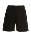 44 Label Group Black Bande Logo Shorts In Black