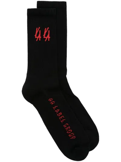 44 Label Group Logo Socks In Black