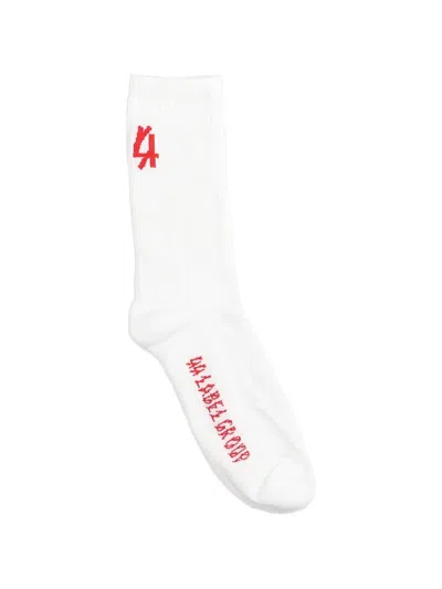 44 Label Group Logo Socks In White