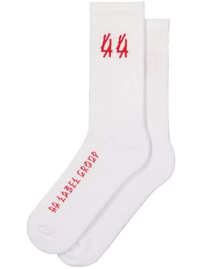 44 Label Group Logo Socks In White
