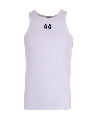 44 Label Group Logo-embroidered Cotton Stretch Tank Top In White
