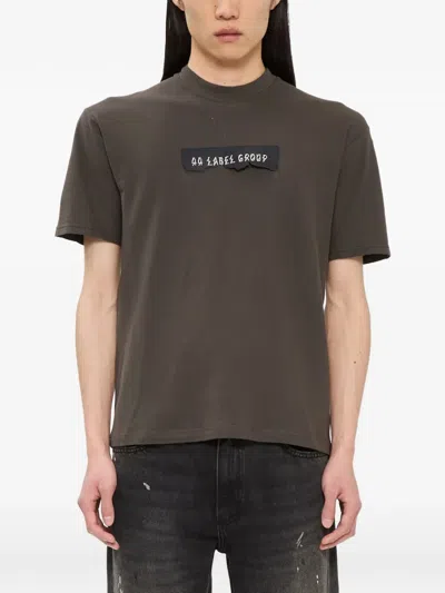 44 Label Group Logo-patch Cotton T-shirt In Brown