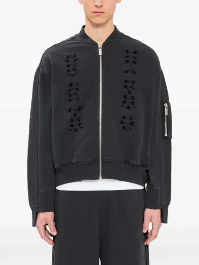 44 Label Group Logo-print Bomber Jacket In Black