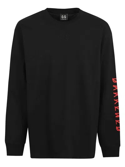 44 LABEL GROUP 44 LABEL GROUP LONG SLEEVE CREW NECK T-SHIRT WITH CONTRAST LOGO PRINTS AND REGULAR FIT