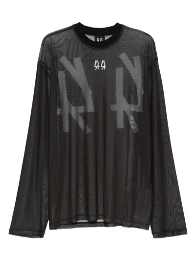 44 Label Group Long-sleeve Graphic-print T-shirt In Black