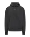 44 Label Group Relaxed Fit Black Cotton Hoodie With Bold Graphic Print In Black