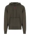 44 Label Group Logo-print Frayed-edge Hoodie In Green
