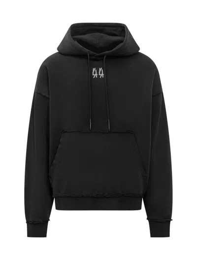 44 LABEL GROUP M44 LABEL GROUP 44 LABEL GROUP BLACK HOODIE WITH EMBROIDERED LOGO