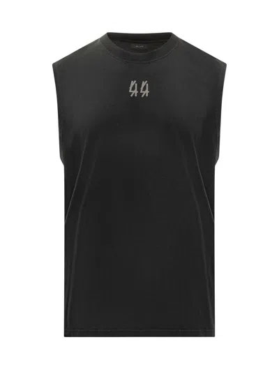 44 LABEL GROUP M44 LABEL GROUP 44 LABEL GROUP BLACK SLEEVELESS T-SHIRT WITH EMBROIDERED LOGO