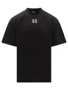 44 Label Group M  Black T-shirt With Embroidered Logo In Black