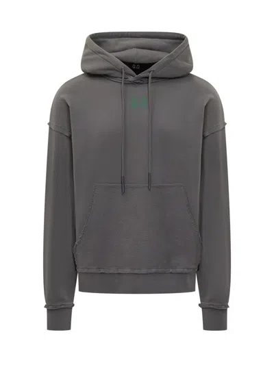 44 Label Group M  Gray Hoodie Sweatshirt With Embroidered Logo