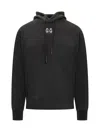 44 Label Group Relaxed Fit Black Cotton Hoodie With Bold Graphic Print In Black