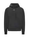 44 Label Group Relaxed Fit Black Cotton Hoodie With Bold Graphic Print In Gray