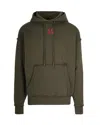 44 Label Group Logo-print Frayed-edge Hoodie In Green