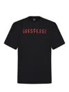44 Label Group Black T-shirt With Print On The Front And Maxi Logo On The Back In Cotton Man