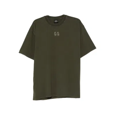 44 Label Group Logo-embroidered Cotton T-shirt In Green