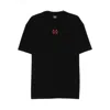 44 Label Group Black Crewneck T-shirt With Logo On The Front And Maxi Logo On The Rear In Cotton Man In Black