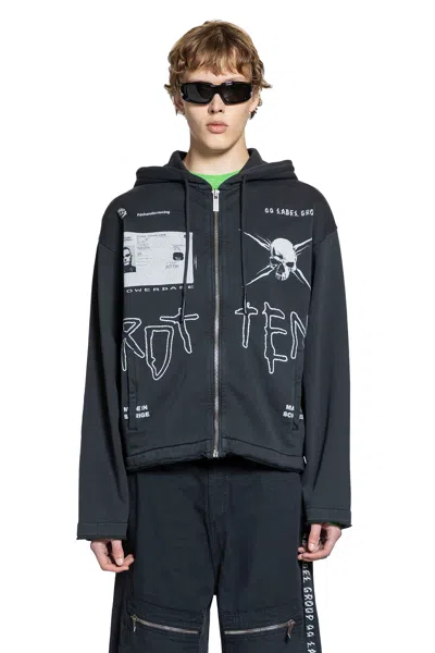 44 LABEL GROUP MAN BLACK SWEATSHIRTS